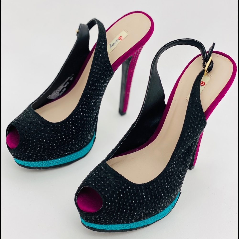 New olsenboye‎ hi heels w/ multi bling stones